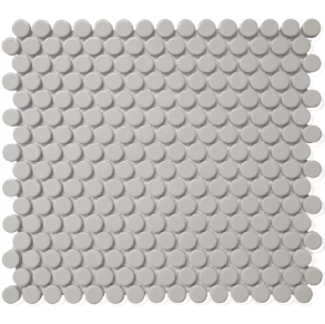 Gray Matte Penny Round Mosaic - porcelain tile